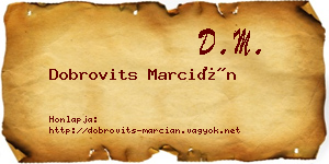 Dobrovits Marcián névjegykártya